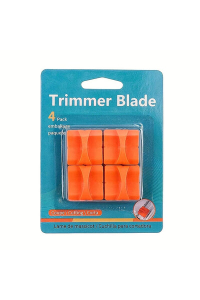 Choice Orange 4-piece paper cutter replacement blade pack, sliding replacemen...
