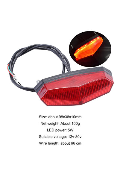 choice2 ضوء خلفي LED فائق السطوع للدراجات الكهربائية بقوة 5 واط و12-80 فولت و...