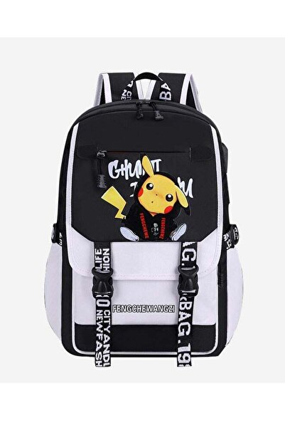 Pokemon Pikachu Backpack Set School Backpacks Large Capacity Bookbag Casual D...