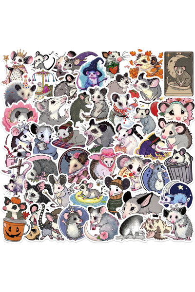 Choice 50pcs All 50pcs Cartoon Animal opossum Graffiti Waterproof Sticker, Cr...