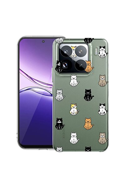 bestcase ¬Æ Husa Clear Slim Silicon Compatibila cu Xiaomi 15, Cat Pattern, 20...