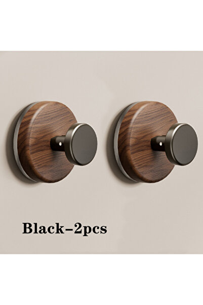 Choice 2pcs 1/2pcs Walnut Wooden Wall Hook Suction Cup Hooks Punch Free Towel...