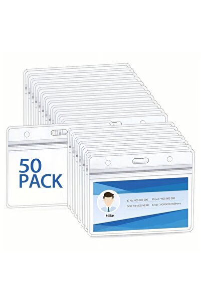 Choice 50 قطعة من مشابك بطاقات الهوية الشفافة من البولي فينيل كلوريد (PVC) - ...