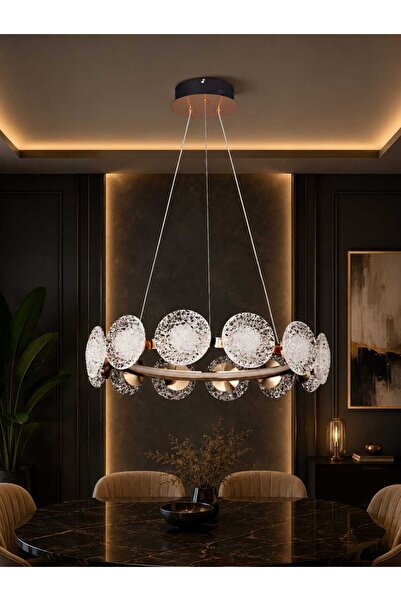 Mihran kristal Top camlı led lı lüks avize Gold