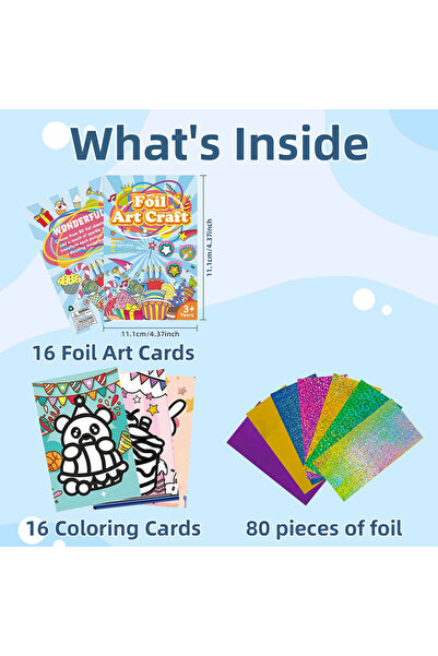 Choice1 no crayon 2 in 1 Fun Foil Art Painting Animal Birthday Cake DIY Craft...