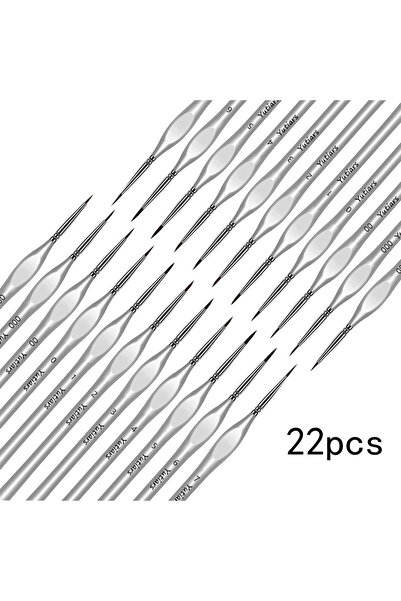 choice2 22Pcs White 22 Pcs Miniature Detail Paint Brush Set with Natural Wood...