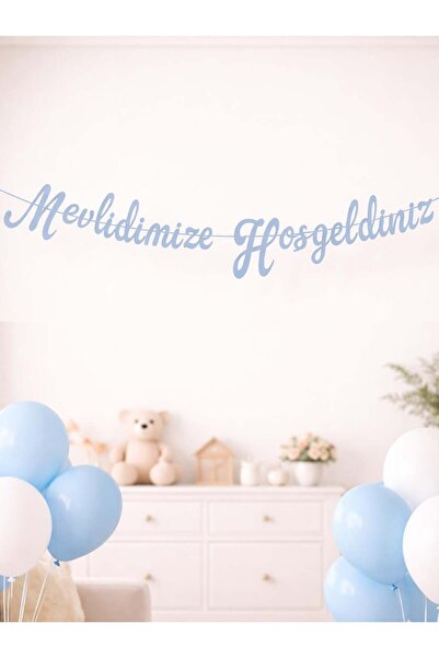 BEST PARTİ Mevlidimize Hoşgeldiniz Yazılı Mavi Kaligrafi Banner