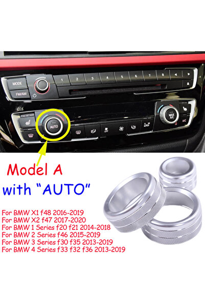choice2 مقابض تكييف هواء فضية اللون طراز A مع حلقات تزيينية لسيارات BMW F30 F...
