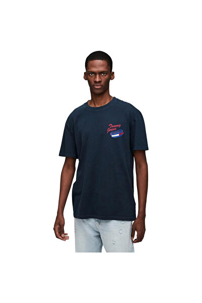 Tommy Hilfiger Tricou bărbătesc cu mânecă scurtă, amuzant, cu imprimeu inedit...