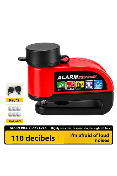 Choice3 Red Bicycle Disc Brake Lock Alarm, Electric Vehicle Lock, Motorcycle ...