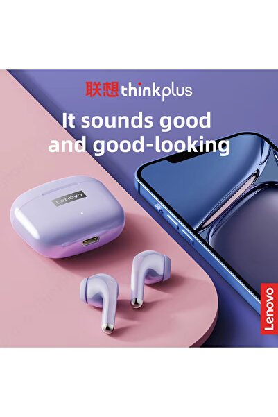 Choice3 Lenovo purple LP40 Pro Earphones TWS Wireless Bluetooth 5.0 Earbuds B...