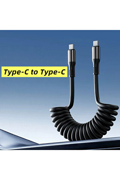 Choice1 1.5m Type-C to Type-C 100W 6A USB/Type C to Type-C Telescopic Spring ...