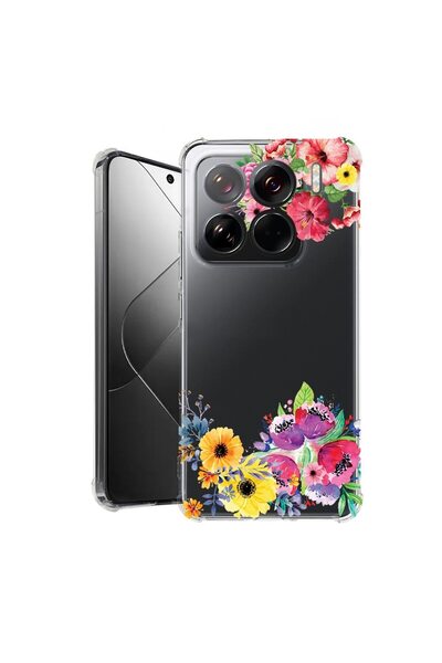 bestcase ¬Æ Husa pentru Xiaomi 15 Pro, Anti Shock 1.5MM, Flowers, Protectie c...