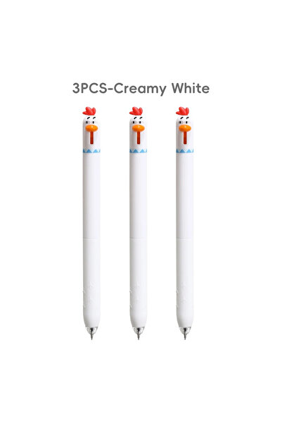 Choice3 black White-3pcs Back To School Funny Gel Pen Chicken Click Pen Stres...