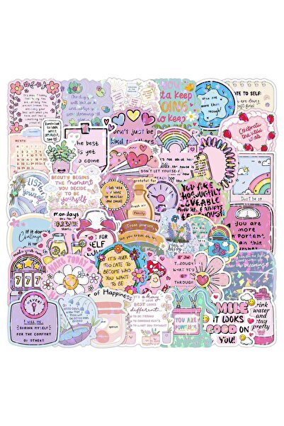 Choice 50pcs x2 50/100 Pcs Cute Inspirational Quote Aesthetic Fresh Stickers ...