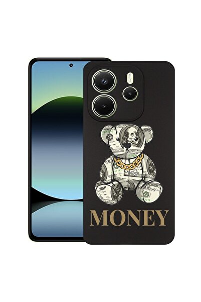bestcase Калъф за Xiaomi Redmi Note 14, Мече с пари, Тънък силиконов 0.8ММ, У...