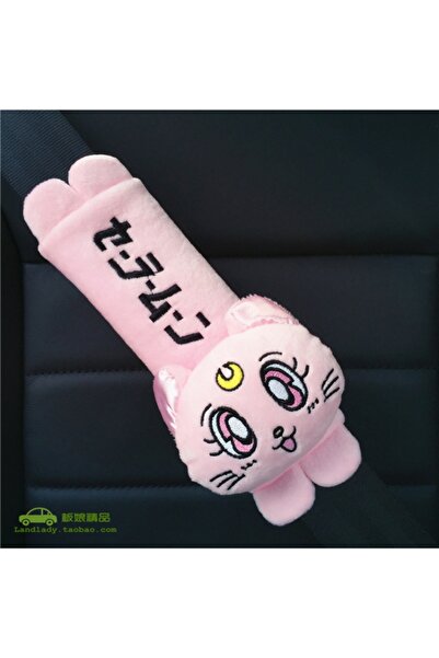 Choice 1 belt cover pink Luna Cat Car Headrest Pillow Anime Safety Belt Cover...