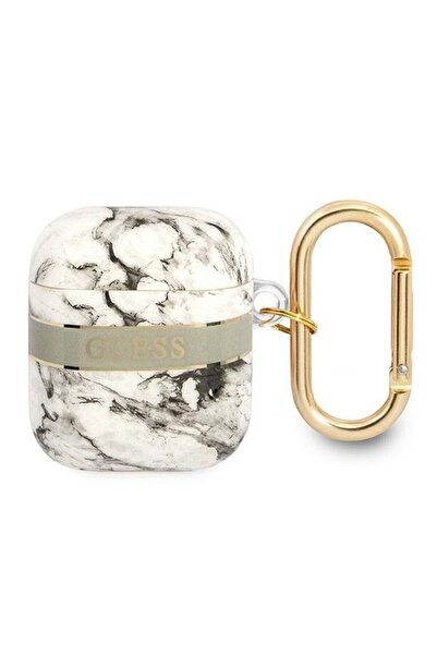Guess Θήκη Σιλικόνης Marble Strap για Apple AirPods 1/2 Γκρι