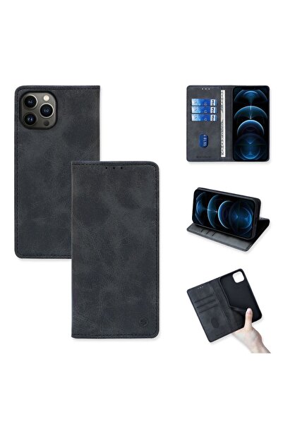 Sonique Θήκη Πορτοφόλι Vintage Magnet Wallet Apple iPhone 13 Pro Max Μαύρο