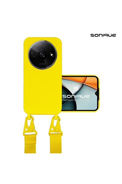 Sonique Θήκη Σιλικόνης με Strap CarryHang Xiaomi Redmi A3 / Redmi A3x Κίτρινο