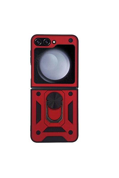Sonique Θήκη Ring Armor CamPro για Samsung (Large Hole) Galaxy Z Flip 5 Κόκκινο