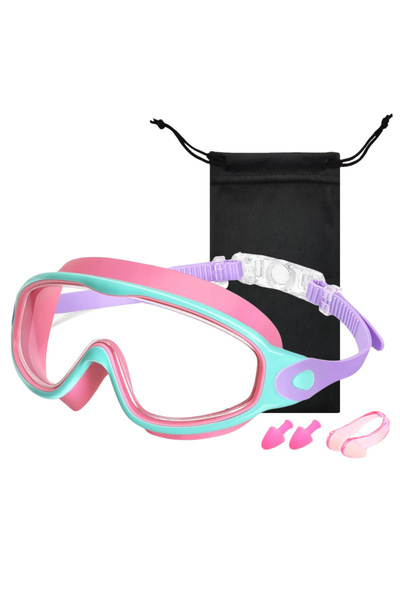 Choice Pink-purple Large Frame Kids Swim Goggles 3-15YDS Boys Girls Youth Wid...