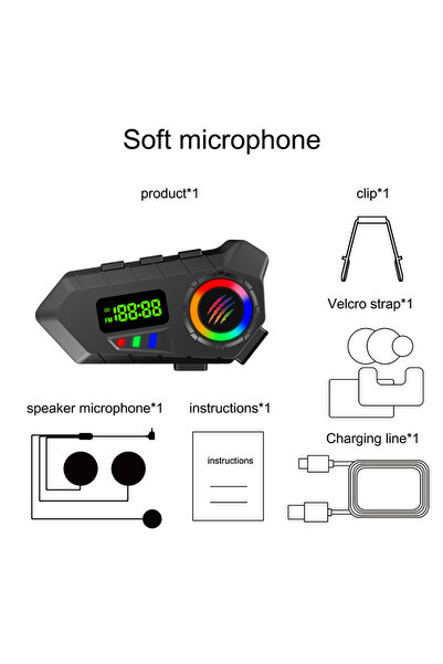 Choice soft mic Motorcycle Helmet Headset with FM Radio, Bluetooth 5.4 Headph...