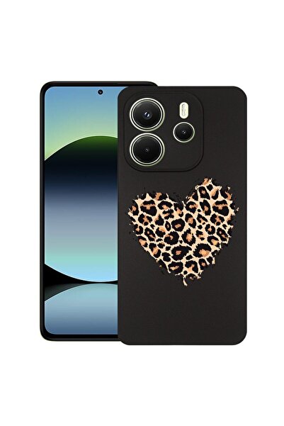 bestcase Калъф за Xiaomi Redmi Note 14, Леопардово сърце, Тънък силиконов 0.8...