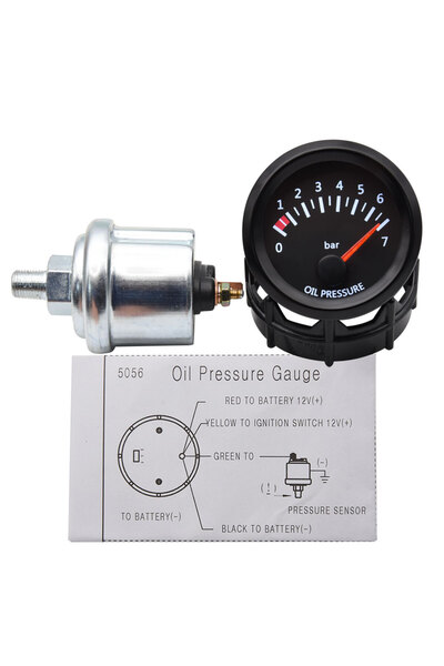 Choice 2" 52mm 12V Universal Auto Car Oil Pressure Gauge 0-7Bar Oil Press Gau...