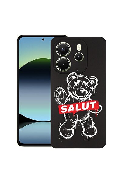 bestcase ¬Æ Husa pentru Xiaomi Redmi Note 14, Teddy Bear Salut, Slim Silicon ...