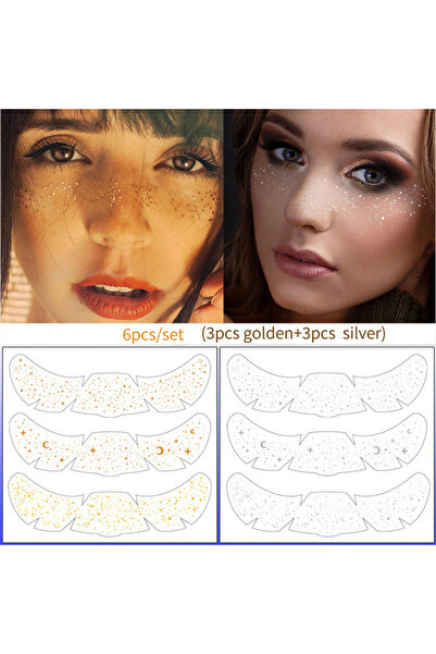 Choice5 As photos shows 06-6pcs Mix color 6 Pcs/set Freckle Stickers Golden S...