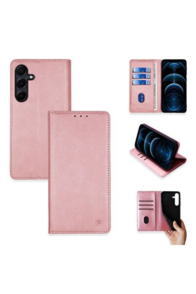 Sonique Θήκη Πορτοφόλι Vintage Magnet Wallet Samsung Galaxy A55 5G Ροζ Χρυσό