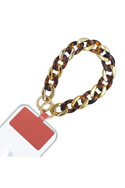 Sonique Βραχιόλι Λουράκι Golden Charm Ακρυλικό 30cm για Κινητό Καφέ