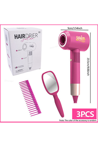 Choice 3PCS-Pink Kids Beauty Salon Set with Pretend Hair Dryer Girls Simulati...