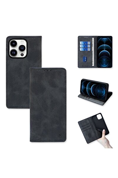 Sonique Θήκη Πορτοφόλι Vintage Magnet Wallet Apple iPhone 14 Pro Μαύρο