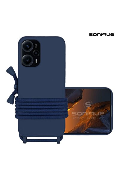 Sonique Θήκη Σιλικόνης με Κορδόνι CarryHang Xiaomi Poco F5 5G Μπλε Σκούρο