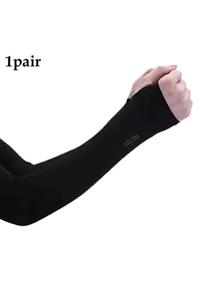 Choice3 Black 1Pairs UV Sun Protection Arm Sleeves Cooling Ice Silk Elbow Cov...