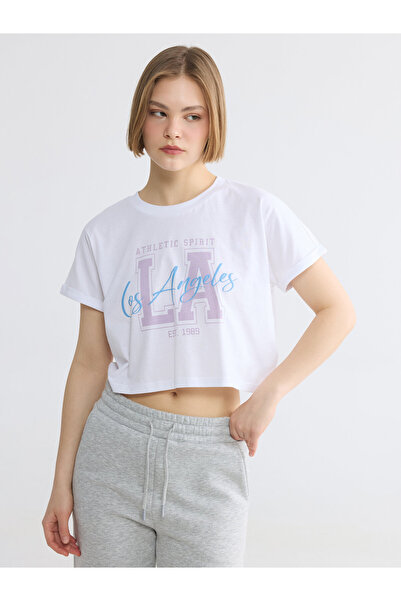 LC Waikiki Crop top de damă imprimat Los Angeles