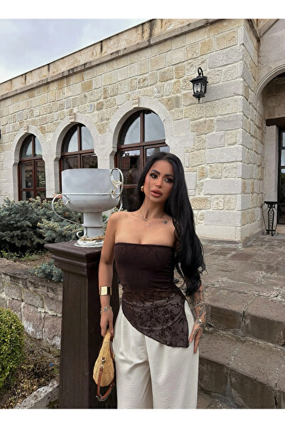 kırmızı butiks Căptușită în culoarea cafelei, flocată, fără bretele