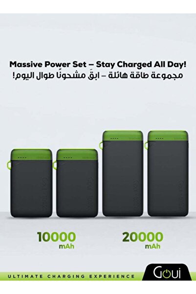 GOUİ Pwani Power Bank Set (2x 20,000 mAh + 2x 10,000 mAh) | High Capacity Por...
