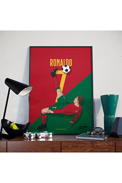 Boomah Accessories ملصق كريستيانو رونالدو البرتغالي مع إطار 30x40 سم