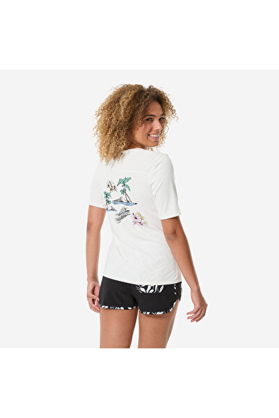 Decathlon Kadın Kısa Kollu UV Korumalı Tişört - Beyaz - Malou