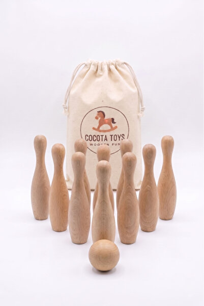 COCOTA TOYS Wooden Fun Ahşap Bowling Seti (Büyük Boy)
