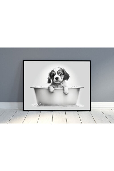 Boomah Accessories Puppy in Bathtub , Bathroom Wall Art, Nursery Poster with ...