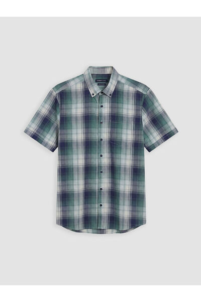 LC Waikiki I Standart Fit Checked Embroidered Poplin Men's Shirt from Freezen...