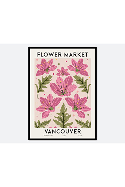 Boomah Accessories Flower Market Vancouver Colorful Botanical Art Poster with...