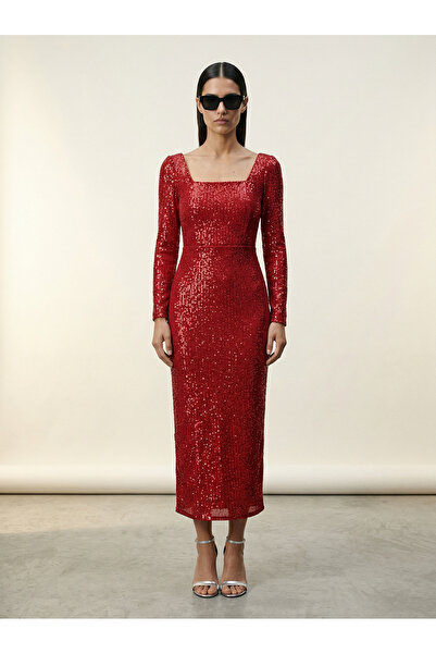 Lensia Pul Payet Astarlı Elbise
