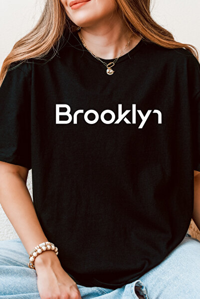 Auryne Jewelry Unisex Brooklyn Printed T-Shirt 100% Organic Cotton Crew Neck ...