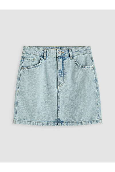 LC Waikiki Nevavm Regular Fit Mini Jean Skirt with a Difference