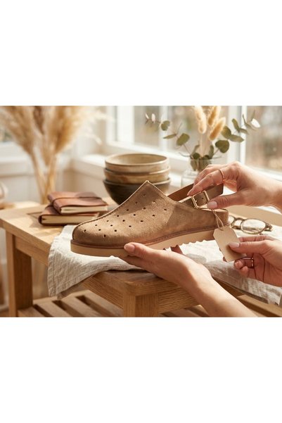 MARCO ROCCO Genuine Suede & Leather Perforated Casual Women's Sandals